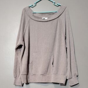 Fantastic Fawn Tan Kangaroo Pocket Sweatshirt Size M